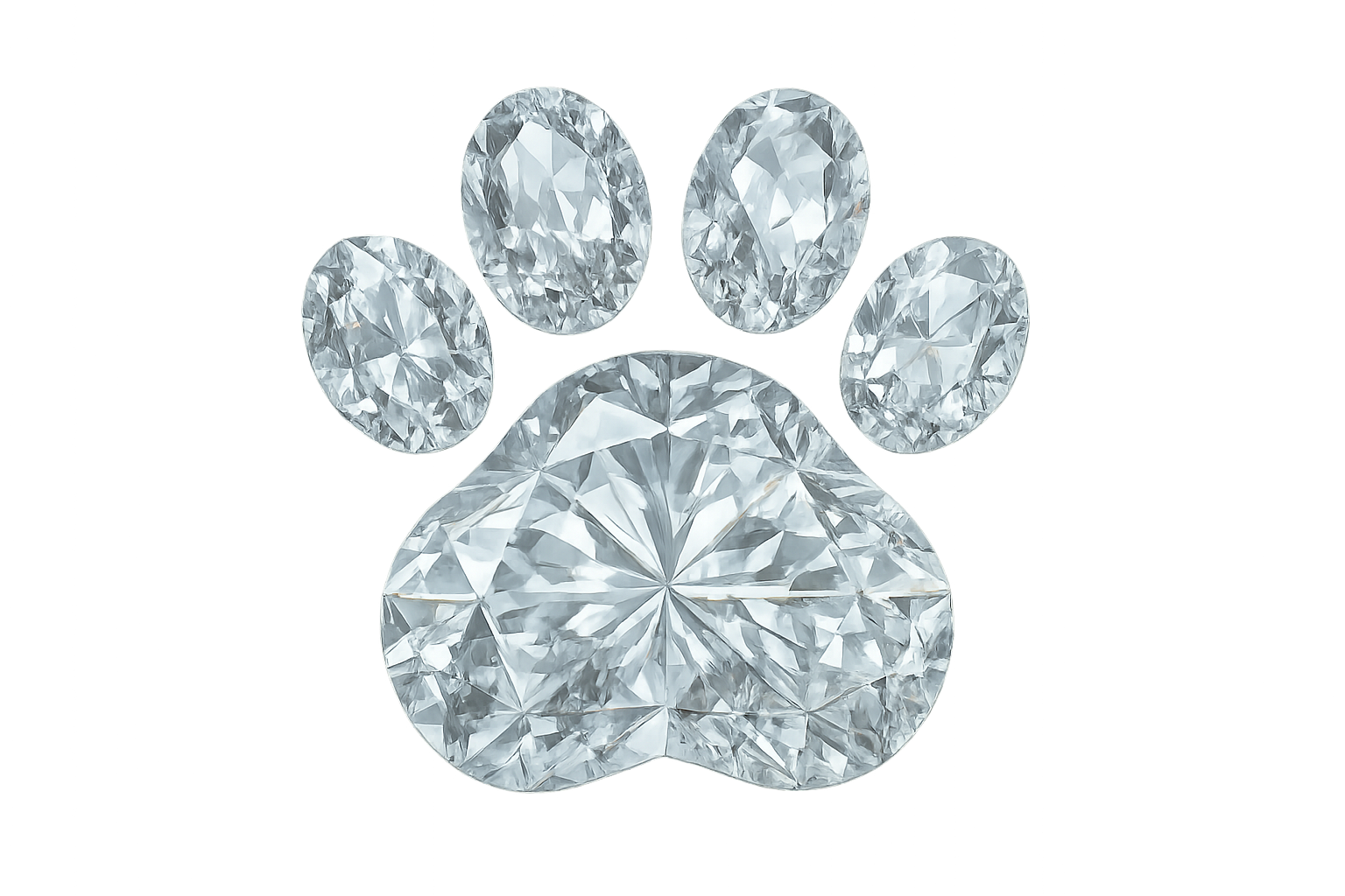 crie um diamente estilizado em formato de pata sem fundo